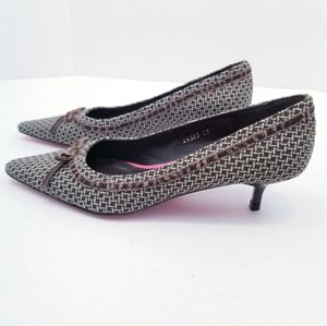 Boden Tweed Textured Kitten Heel Pumps, Size 8